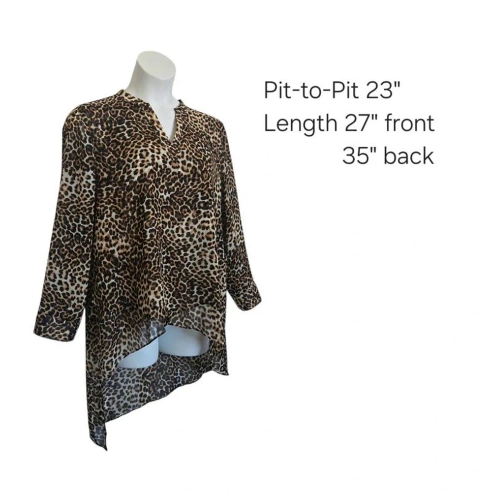 Chicos Leopard High-Low Blouse L/XL - Picture 3 of 10